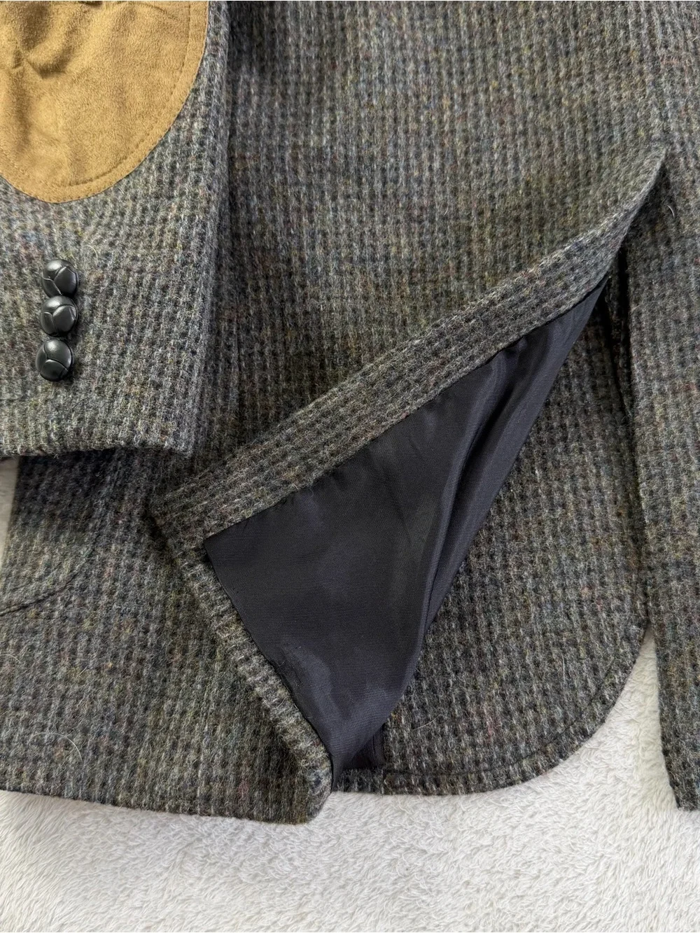 Pendleton Virgin Wool Tweed Sport Coat Men 40 Suede Elbow Patches 90s OliveBrown